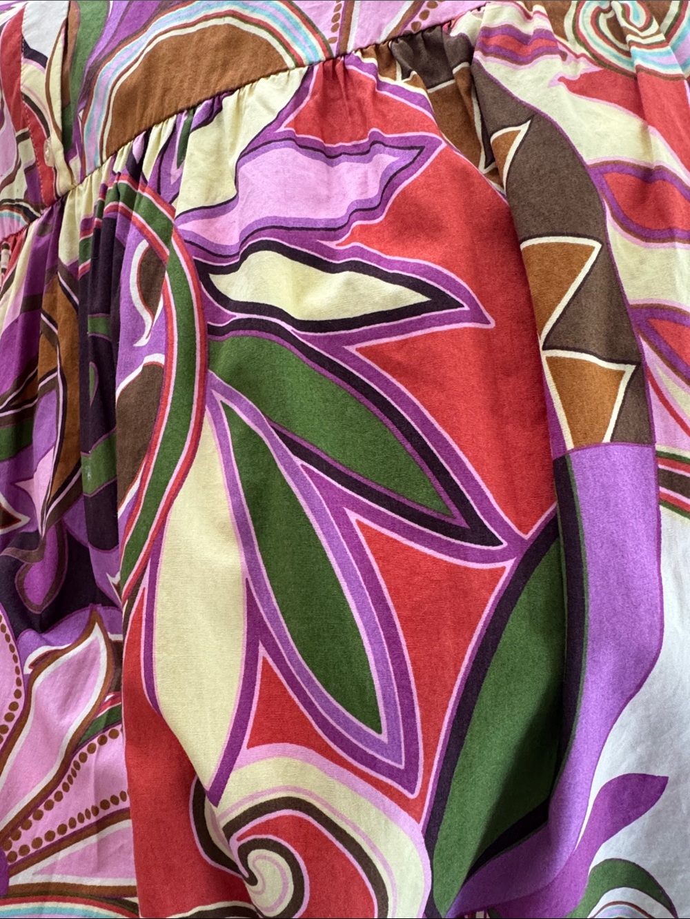 Anthropologie Maeve The Bettina Tiered Shirt Dress Purple Motif Size 2X - Picture 11 of 11